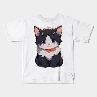 Kitten with Red Ribbon Kids T-Shirt